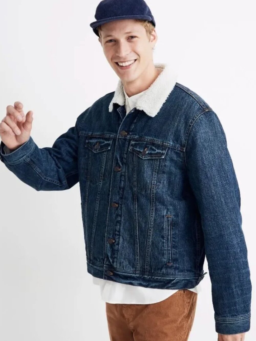Madewell Classic Sherpa Denim Jacket Size M Style AA385